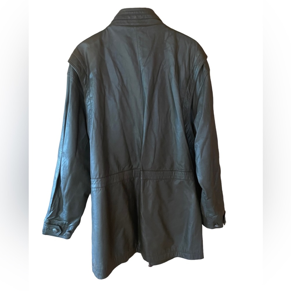 Vintage Deerskin Trading Post Olive Green Leather Jacket‎ - Picture 6 of 6